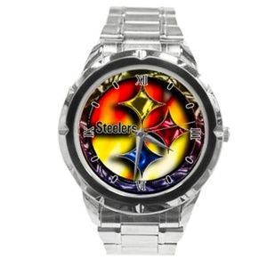 Pittsburgh Steelers Stainless Steel Dress Watch